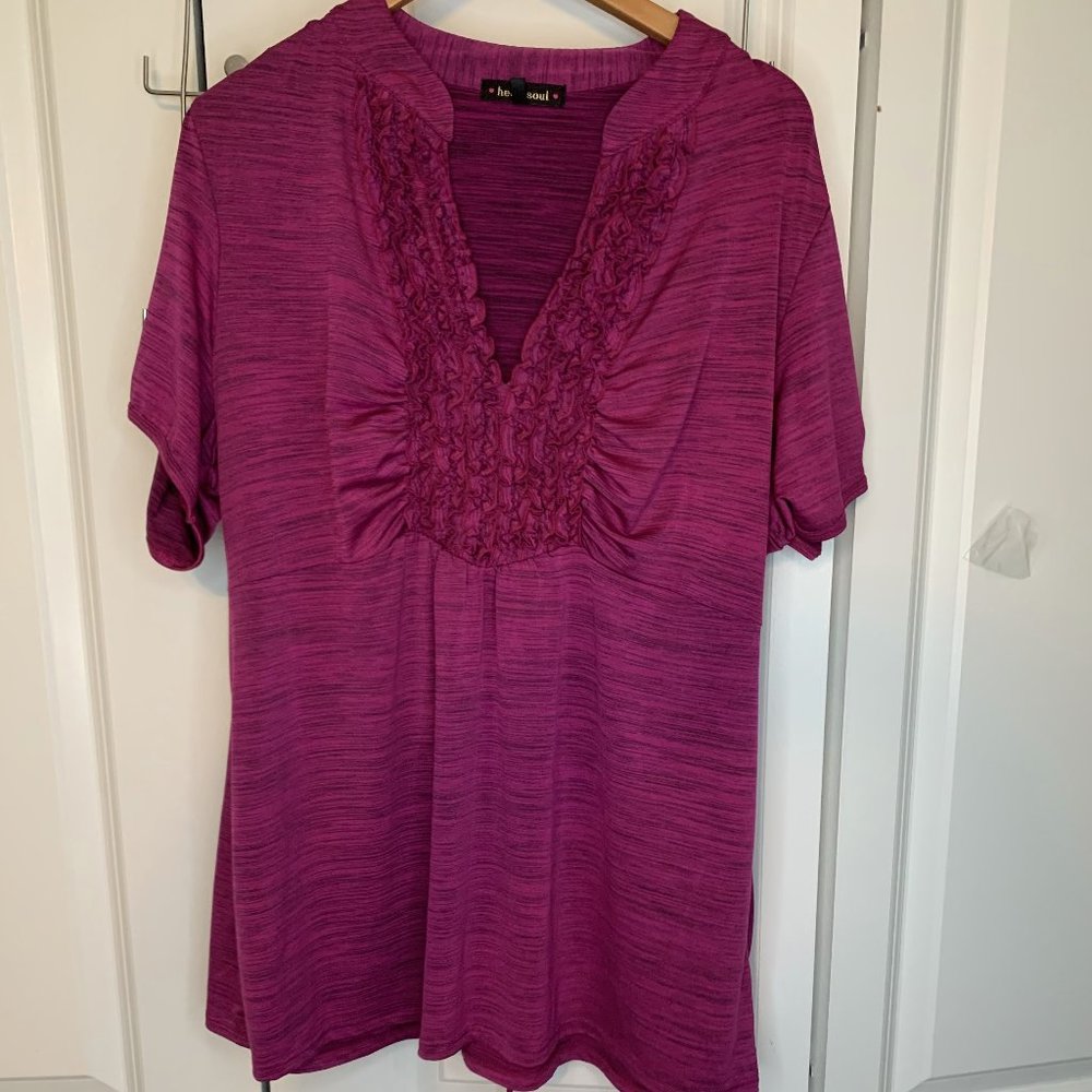 Heart Soul Ruffle Front Blouse